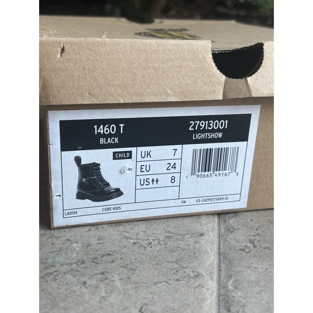 Dr. Doc Martens 1460 T Youth Kids Boots⭐️Black⭐️US Size 7 Softy T Side Zip⭐️NEW